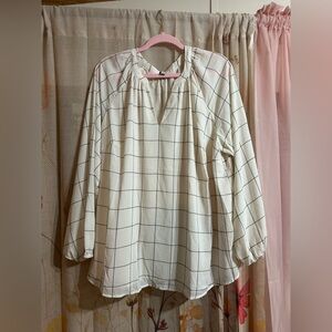 41 Hawthorn Ivory Checkered Blouse
